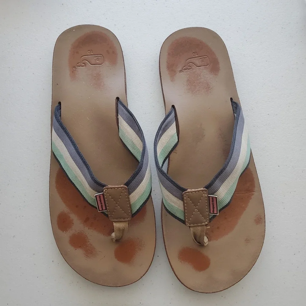 Vineyard Vines Sandals‎ Flip Flops Men Size 10 Textile Multicolor Upper